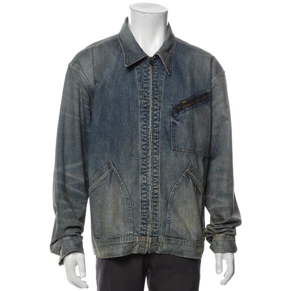 RRL‎ Double RL Ralph Lauren Type II MALVERNE Trucker Jacket Size 2XL Blue Long R - Picture 1 of 8
